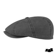 stetson hatteras newsboy cap delave organic cotton black