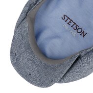 stetson hatteras newsboy cap silk visgraat blauw