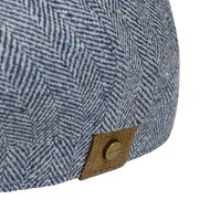 stetson hatteras newsboy cap silk visgraat blauw