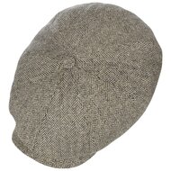 stetson hatteras newsboy cap silk visgraat zwart taupe