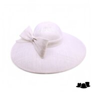 maddox occasion hat 167 ronde bol asymmetric sinamay bow white
