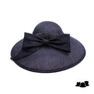 maddox occasion hat 167 ronde bol asymmetric sinamay bow zwart