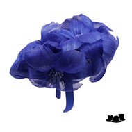 maddox fascinator 168 dopje met bloemen sinamay en buntal cobalt