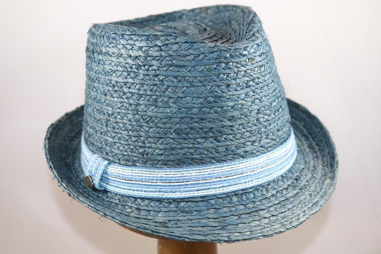 Seeberger Crochet Raffia Trilby JEANS BLUE