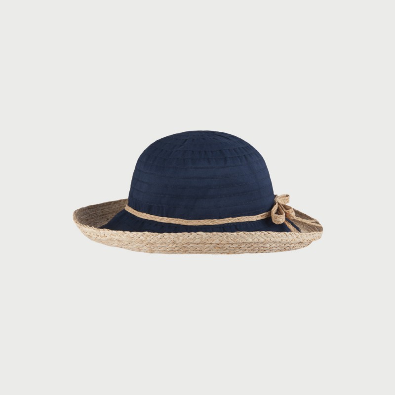 Robinsen Arwen Straw PO Sun Hat NAVY