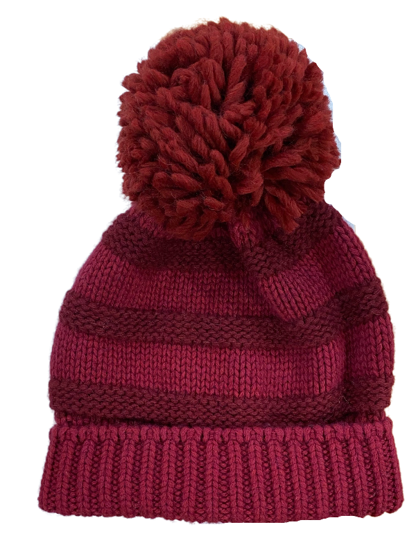 bedacht wool cashmere beanie pompom wine