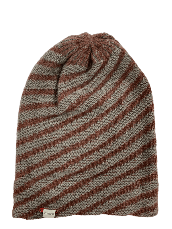 bedacht wollen beanie gestreept taupe 