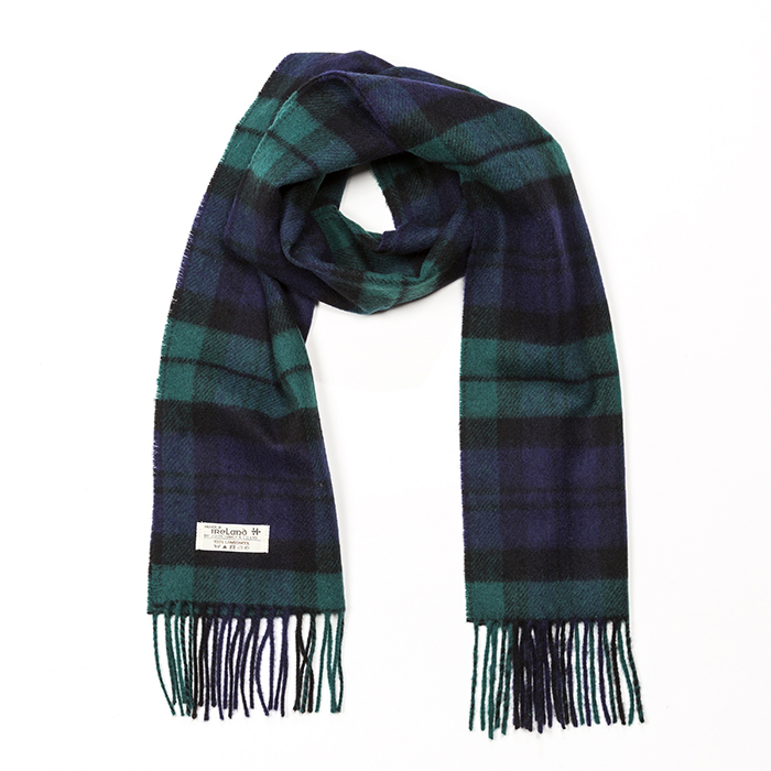 john hanly irish wool scarf medium black watch tartan