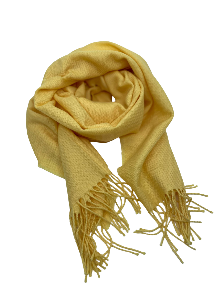 john hanly merino wool scarf large solid pastel yellow