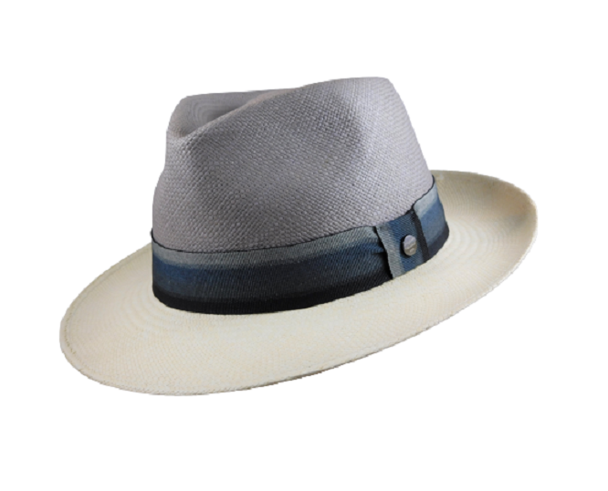 vintimilla fedora klassiek 2tone panama grijs naturel