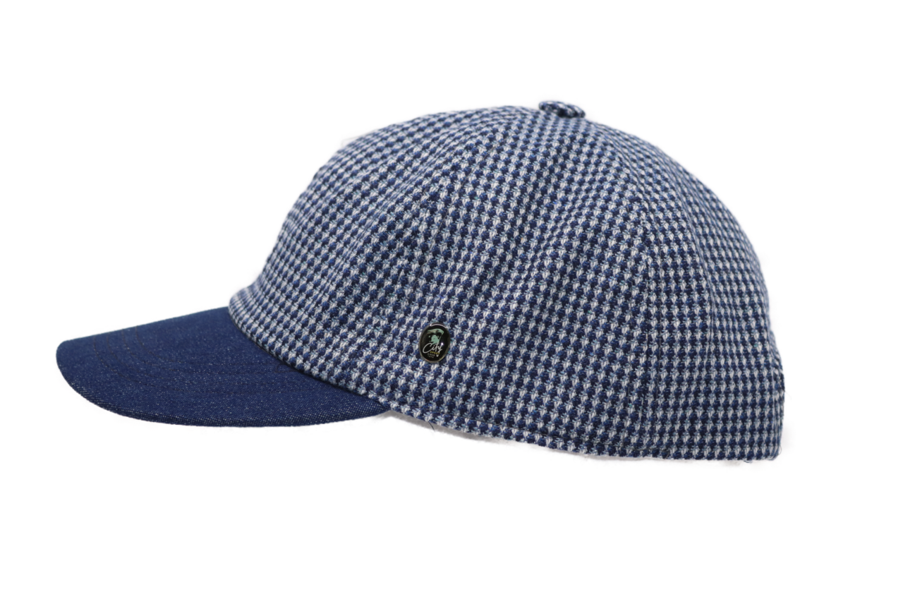 city sport baseball cap zijde blauw wit dots