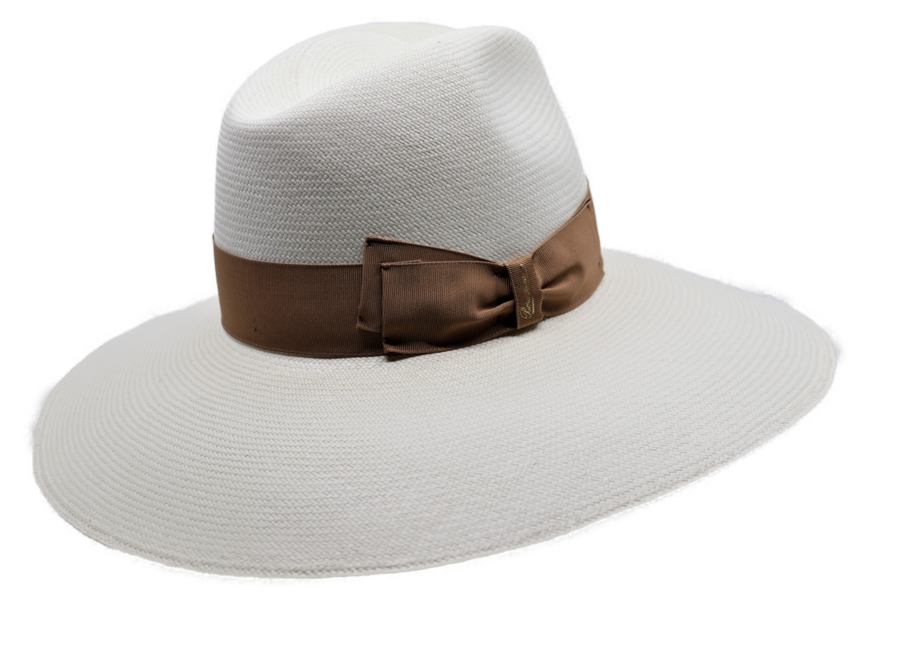 borsalino fedora fino sophie panama white and caramel