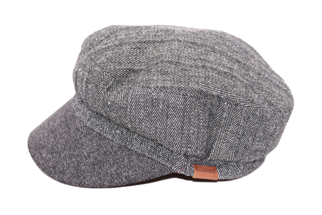 kangol fisherman cap enfield herringbone grey