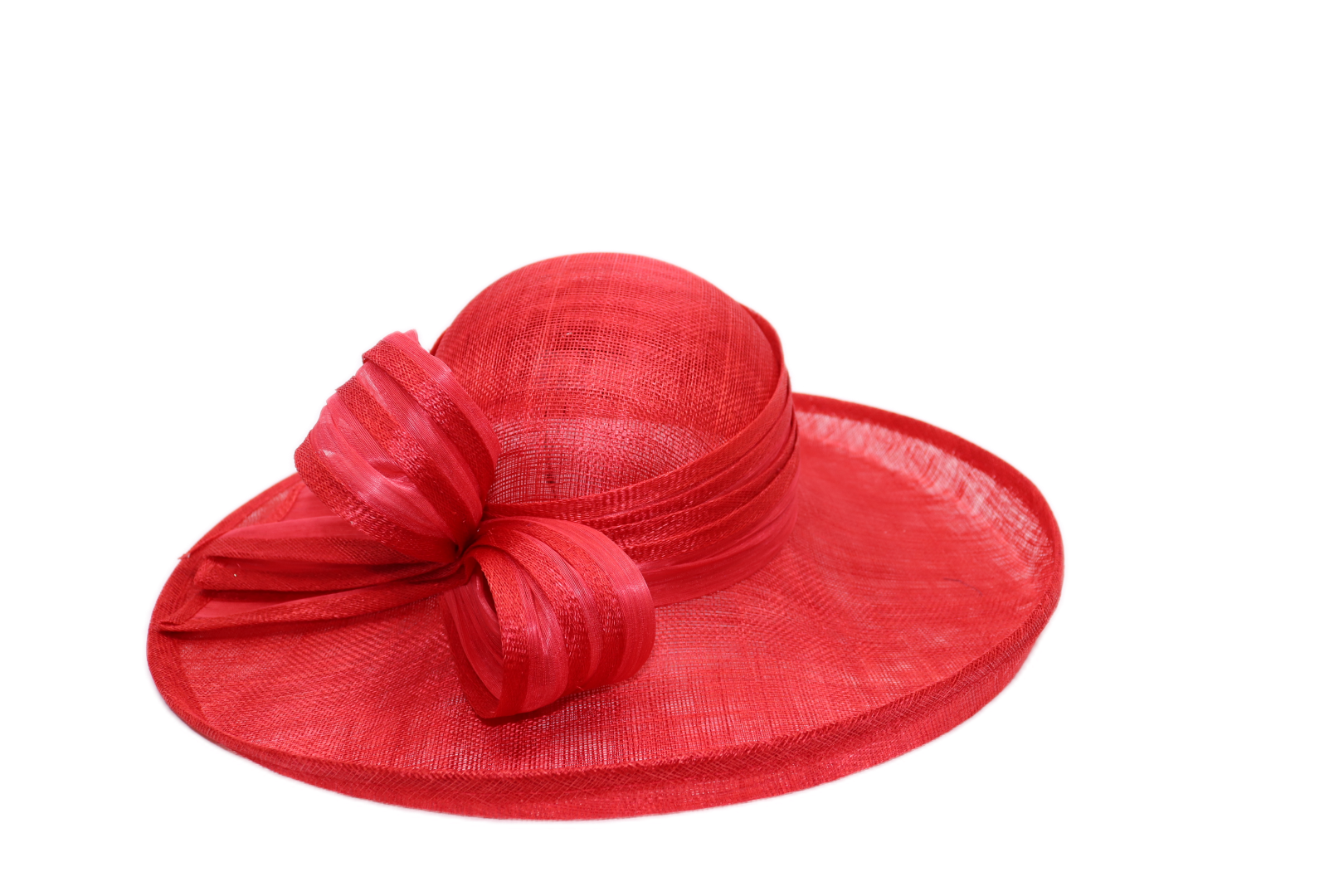 maddox occasion hat bow and pen sinamay tulip red