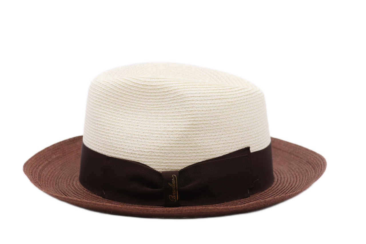 borsalino fedora bogart bandstro hemp marron creme