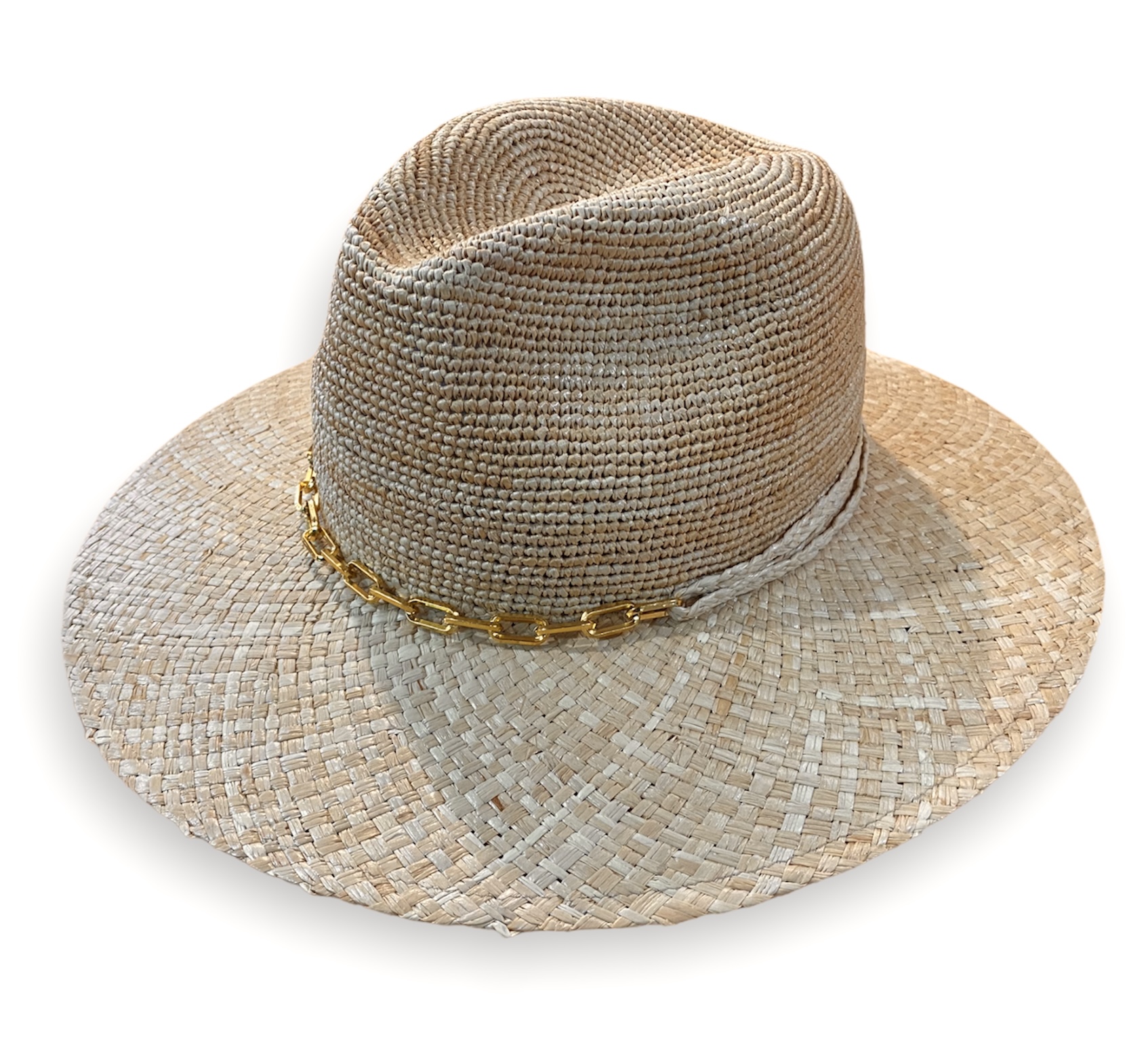 marzi fedora raffia crochet braid chain naturel