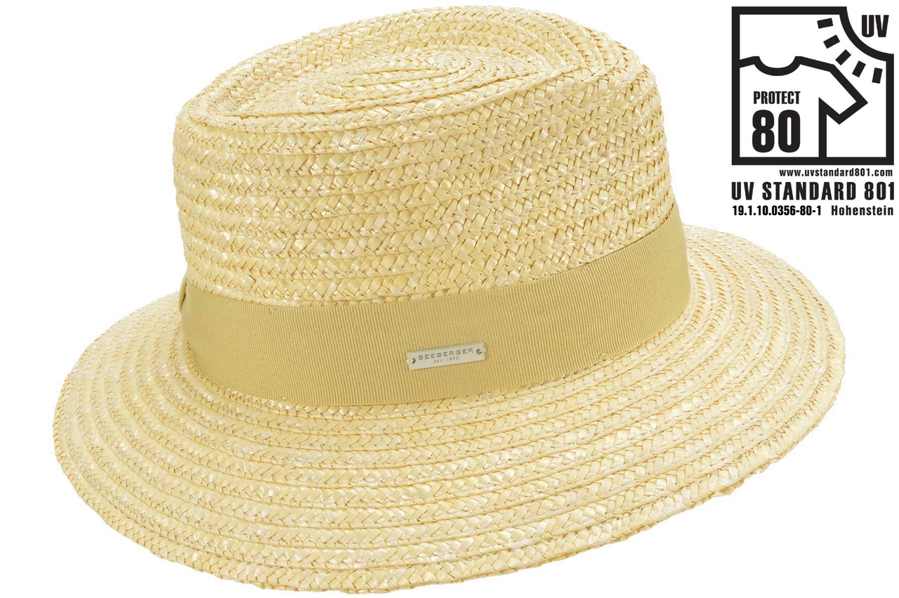 Seeberger Fedora Bandstro LINEN