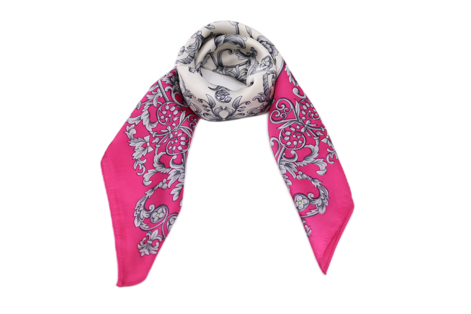 onkar zomer neckerchief sjaal pandas and cats satijn fuchsia