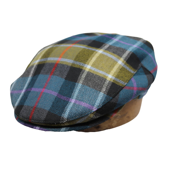 Jos van Dijck Flat Cap Rose Hunting Tartan Look PETROL 