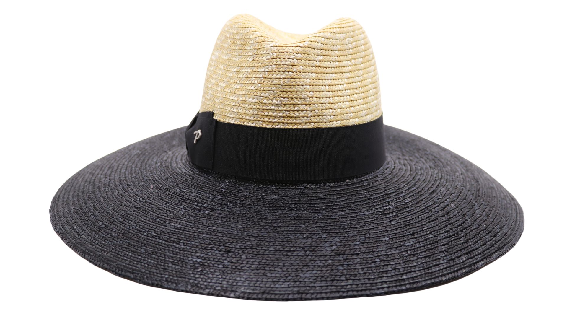 panizza fedora brede rand stro naturel en zwart