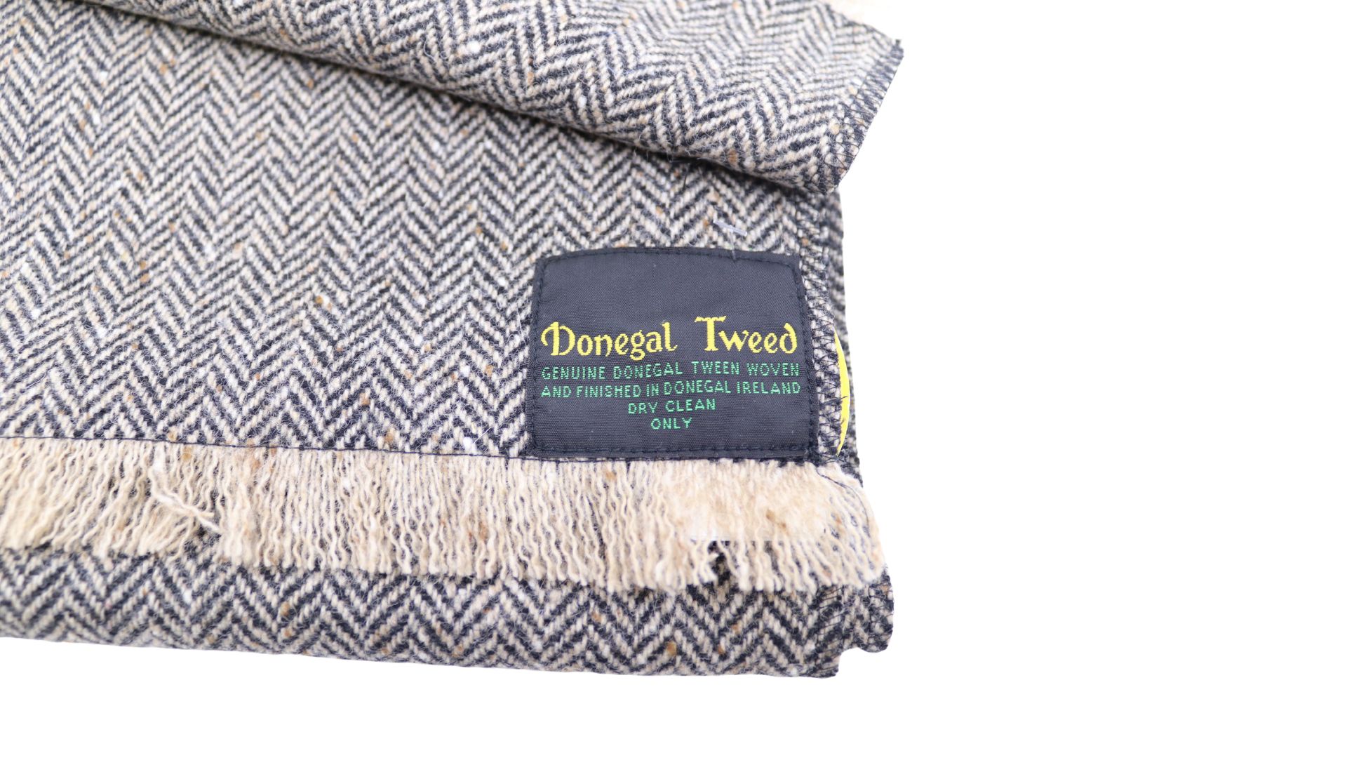 city sport sjaal donegal tweed visgraat zand spikkel