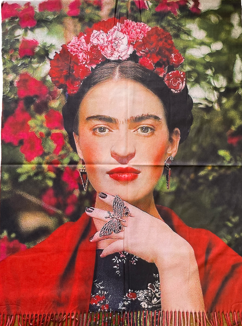 onkar sjaal frida kahlo wolmix roses and butterfly