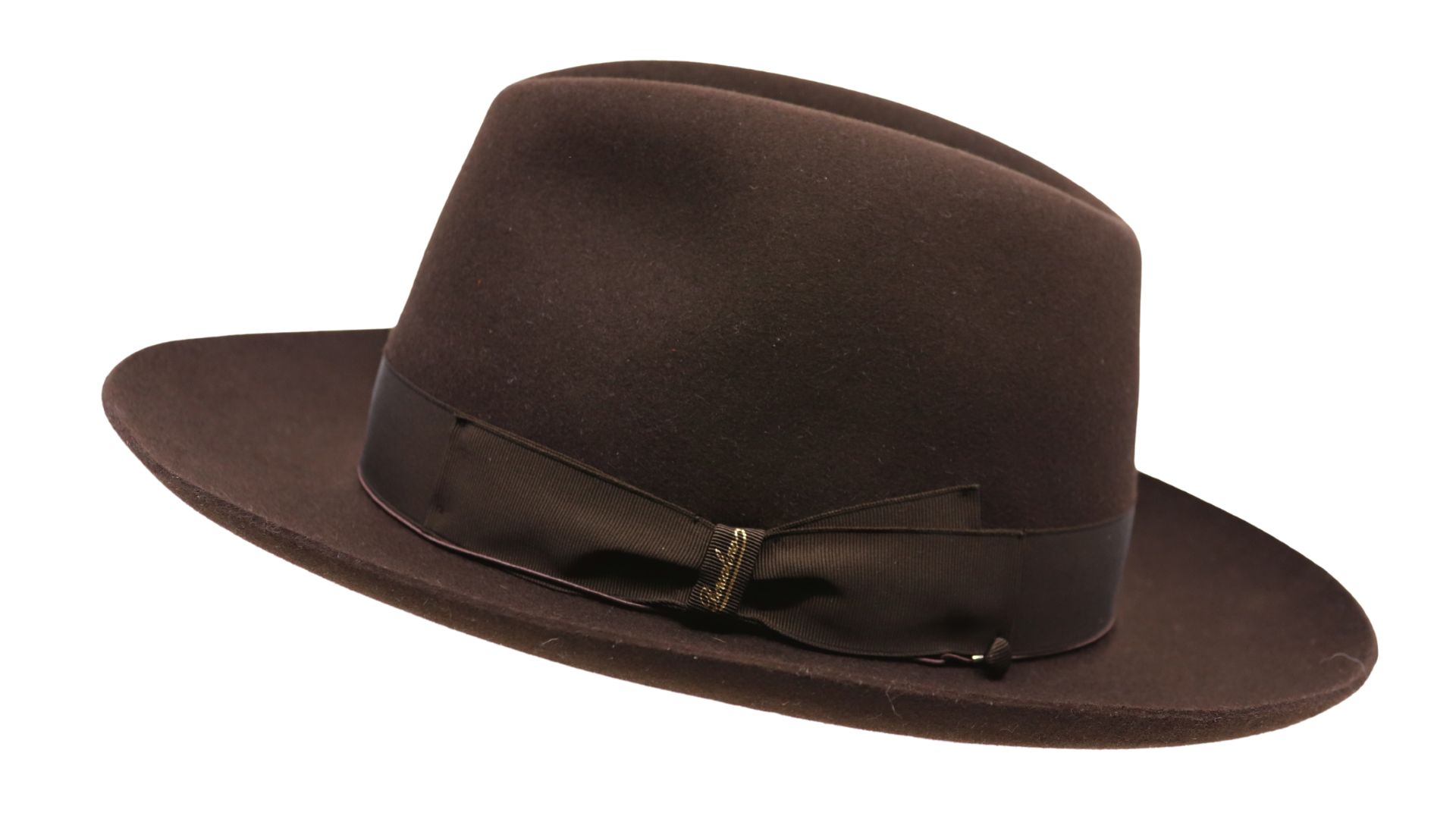 borsalino qs folar fedora brede rand haarvilt chocolade bruin