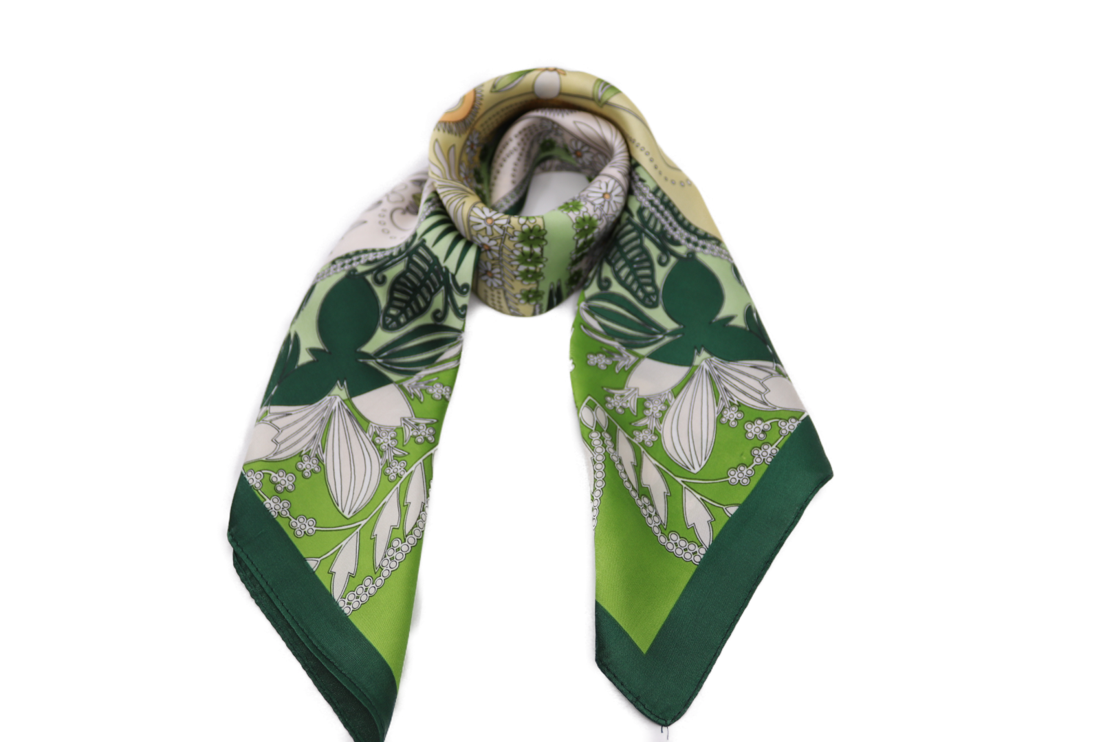 onkar neckerchief sjaal clover satijn green