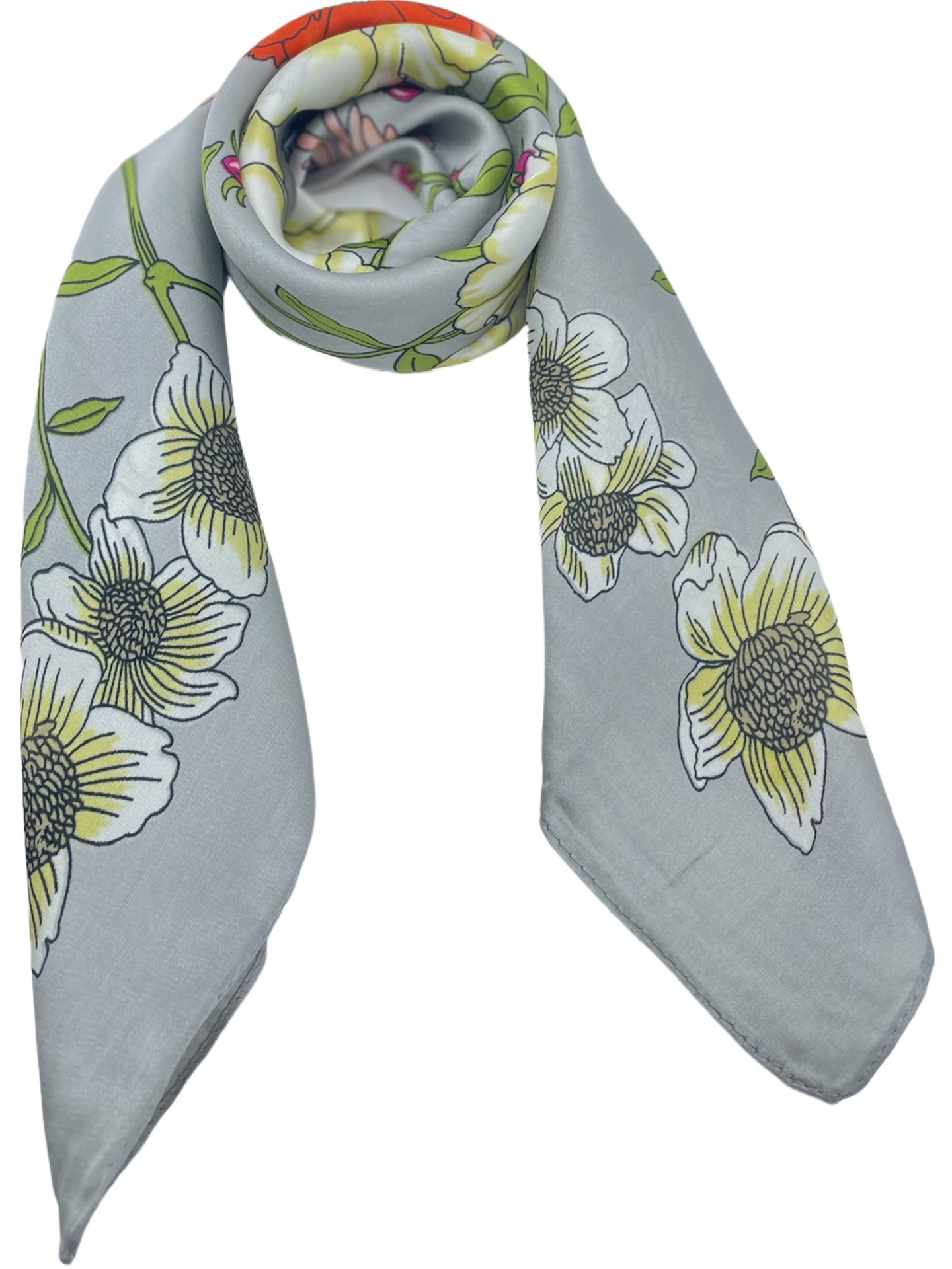 onkar zomer neckerchief sjaaltje satijn botanic silver