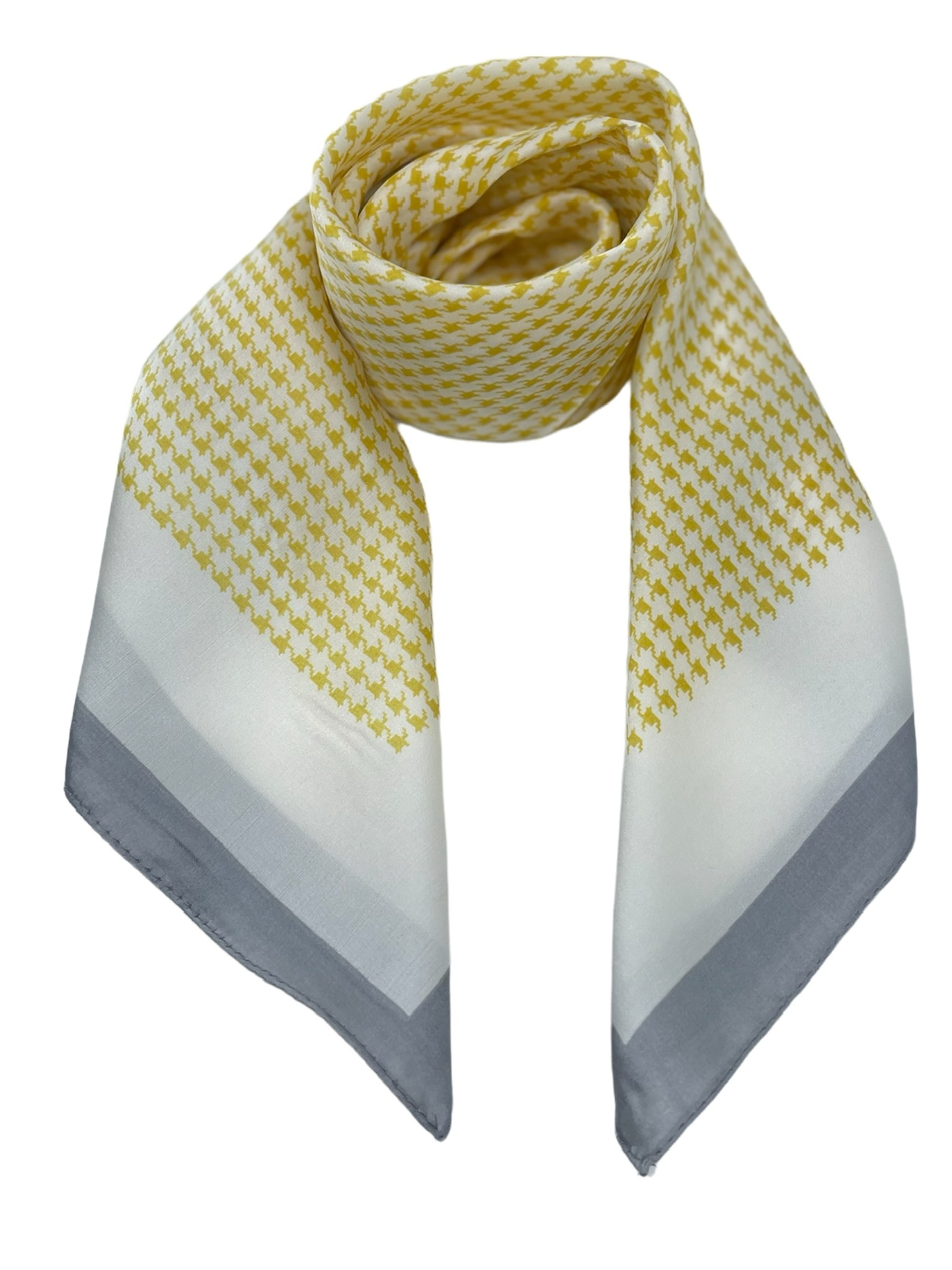 onkar neckerchief satijn pied de poule yellow and grey