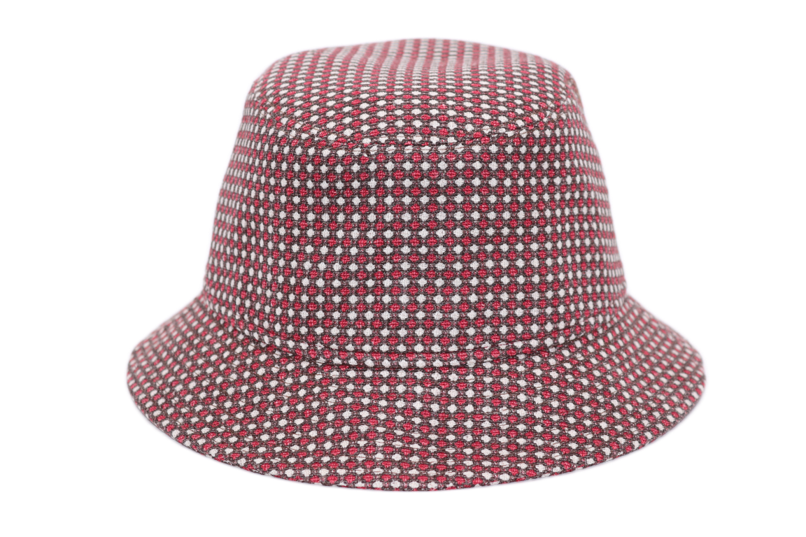 portaluri bucket hat linnen dots rood 