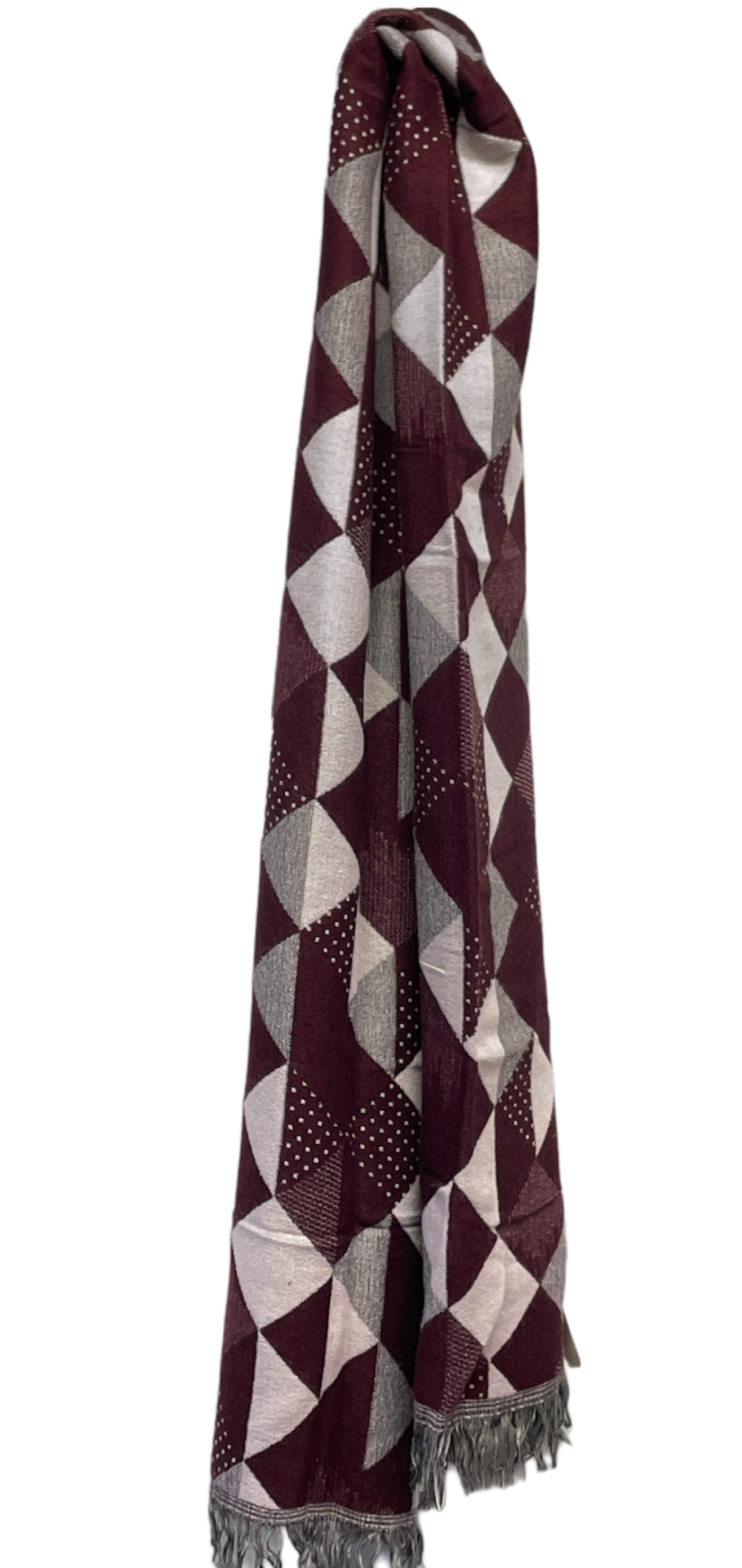 panizza sjaal triangles bordeaux en roze