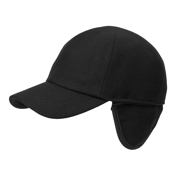 wigens baseball classic cap met oorklep wol black