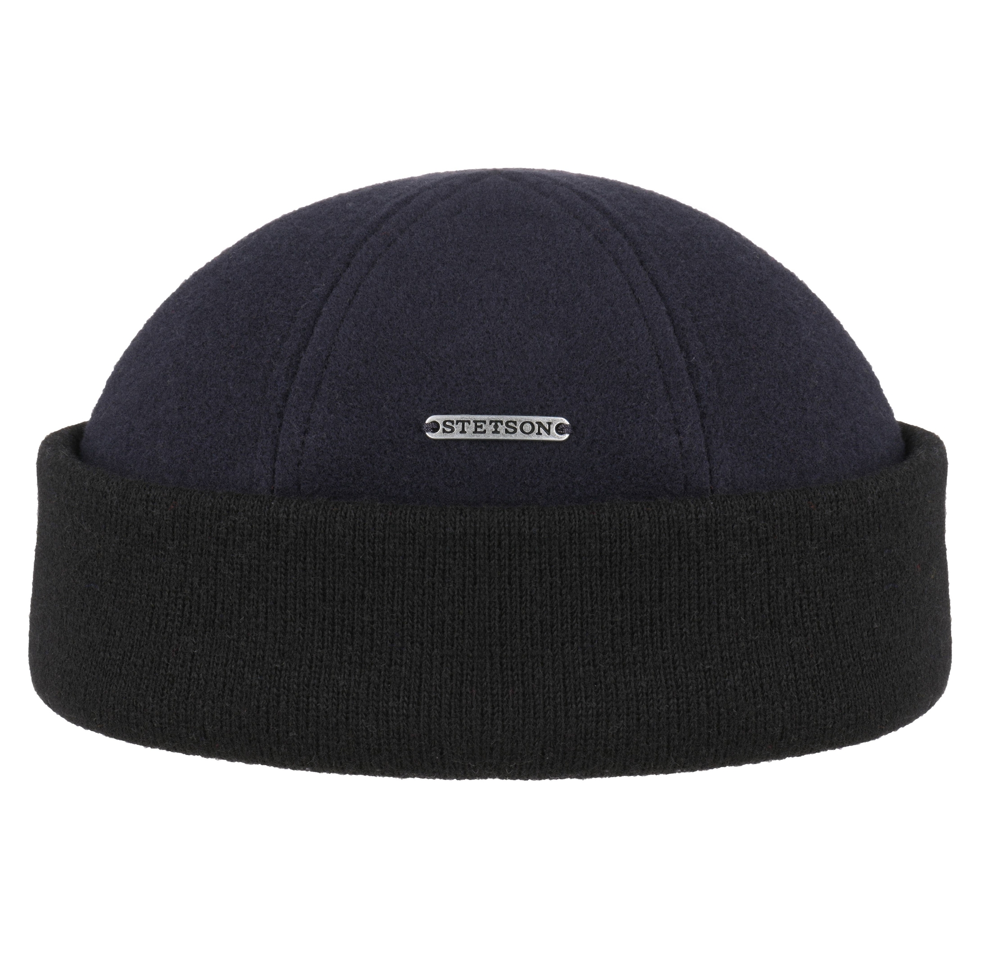 stetson docker knitted wool cashmere mix navy black 