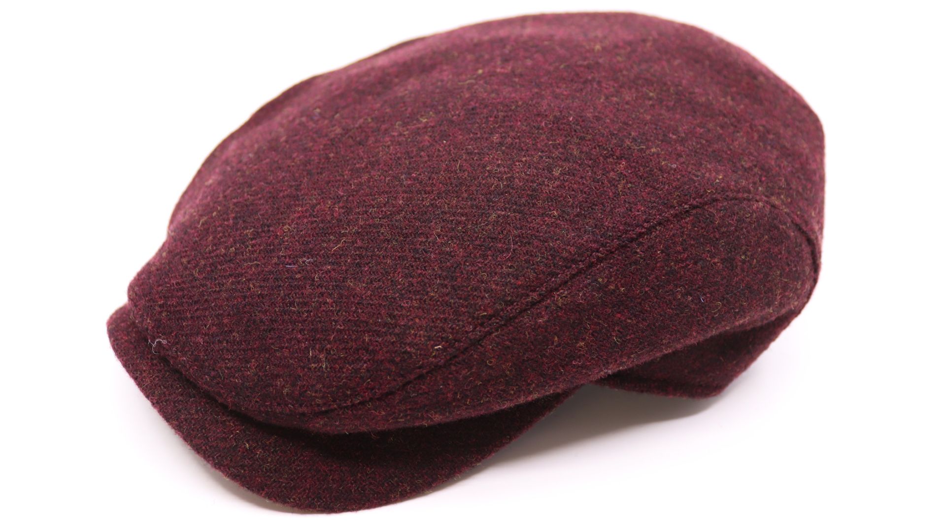 wigens ivy contemporary flat cap shetland wool wine red