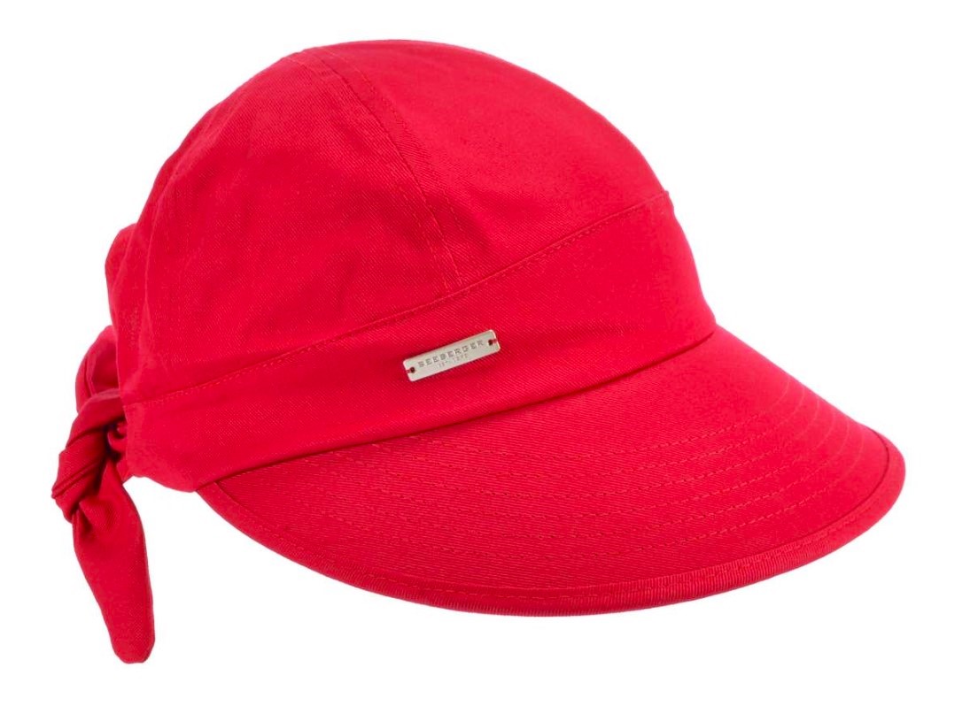 seeberger visor cap katoen flame red