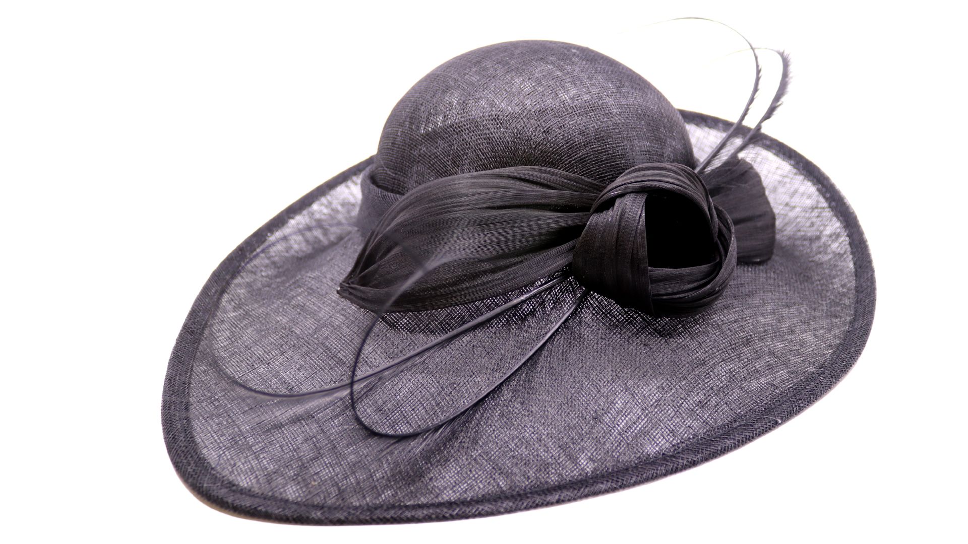 maddox occasion asymmetric hat buntal and sinamay black