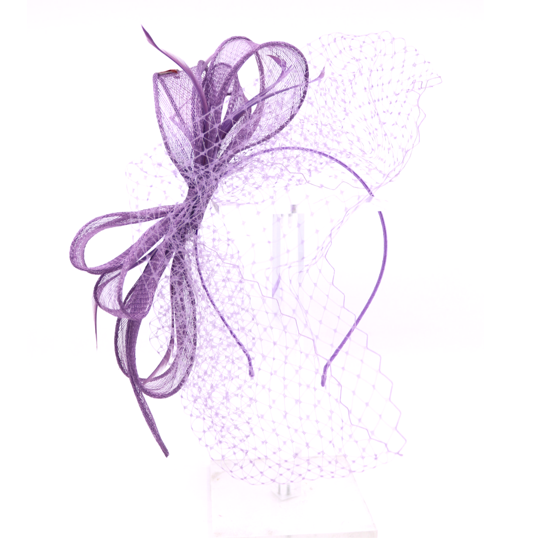 bedacht fascinator tammy strik sinamay en voile lavendel