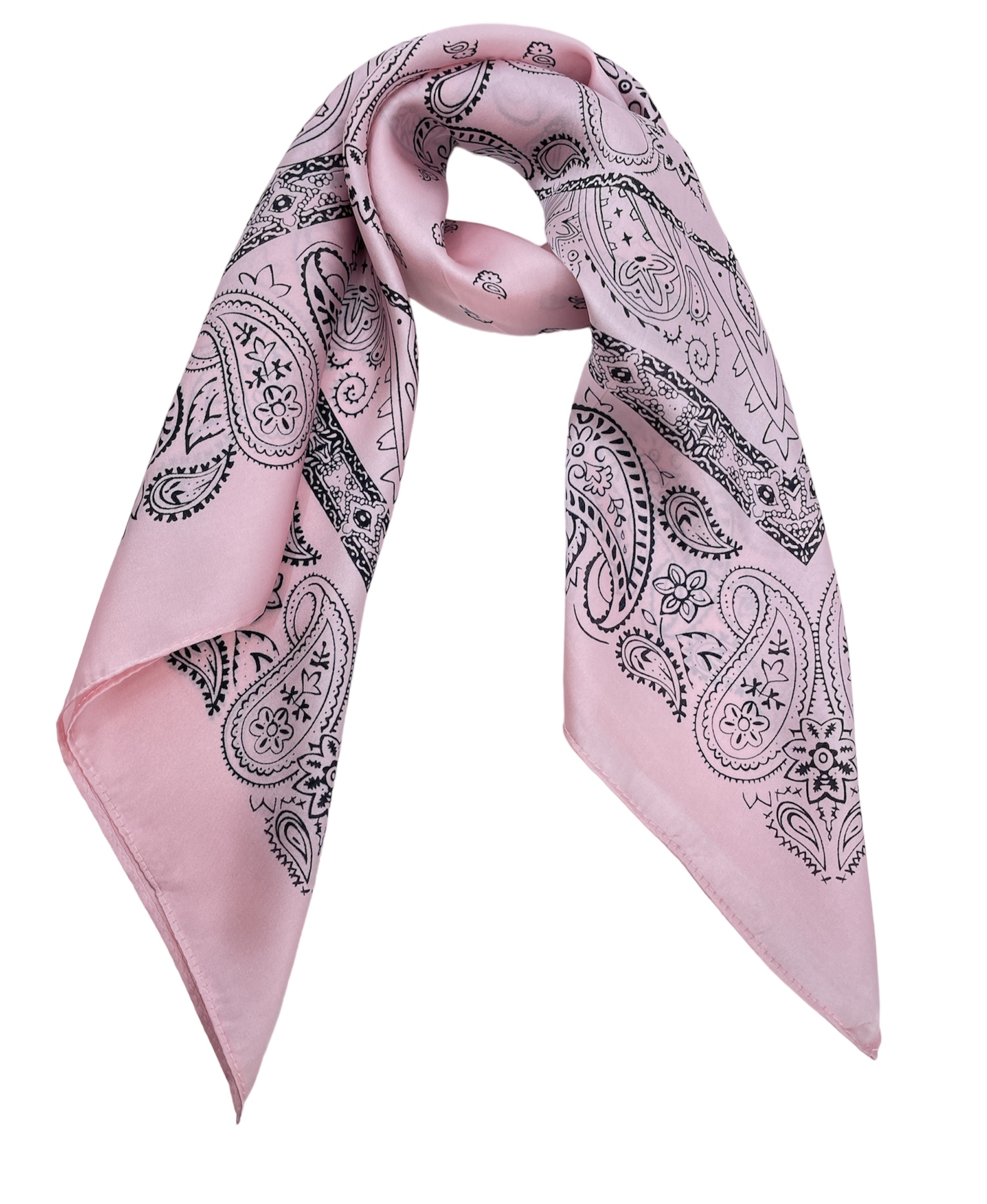 onkar neckerchief paisley satijn roze