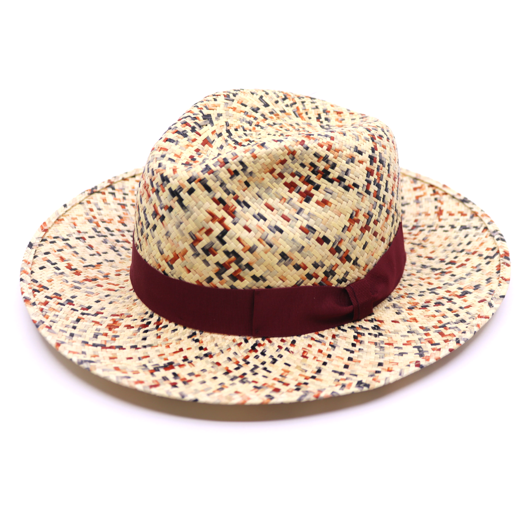 jos van dijck by tesi panama fedora burgundy multi colour