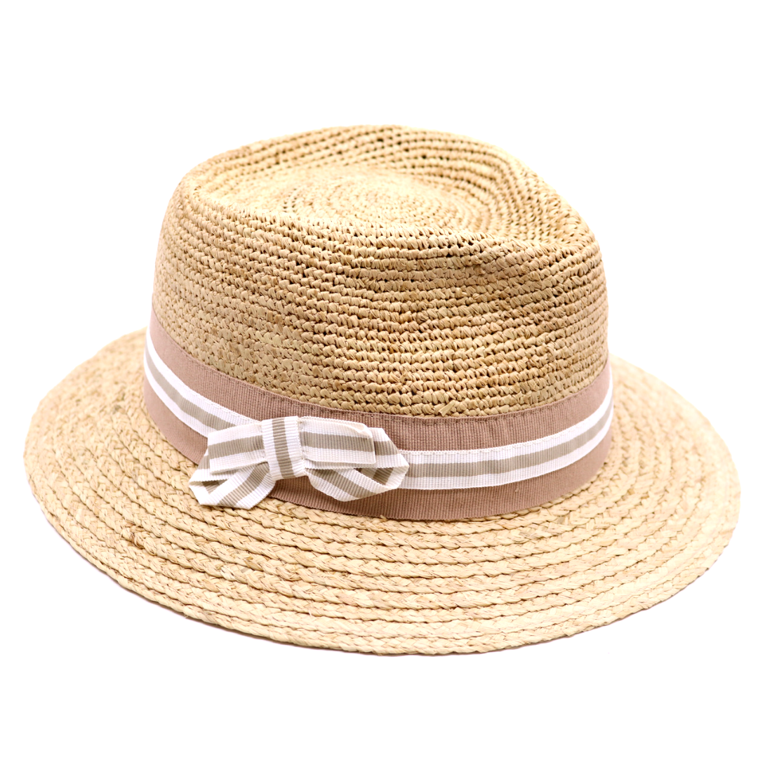 bedacht fedora taccia crochet raffia naturel 