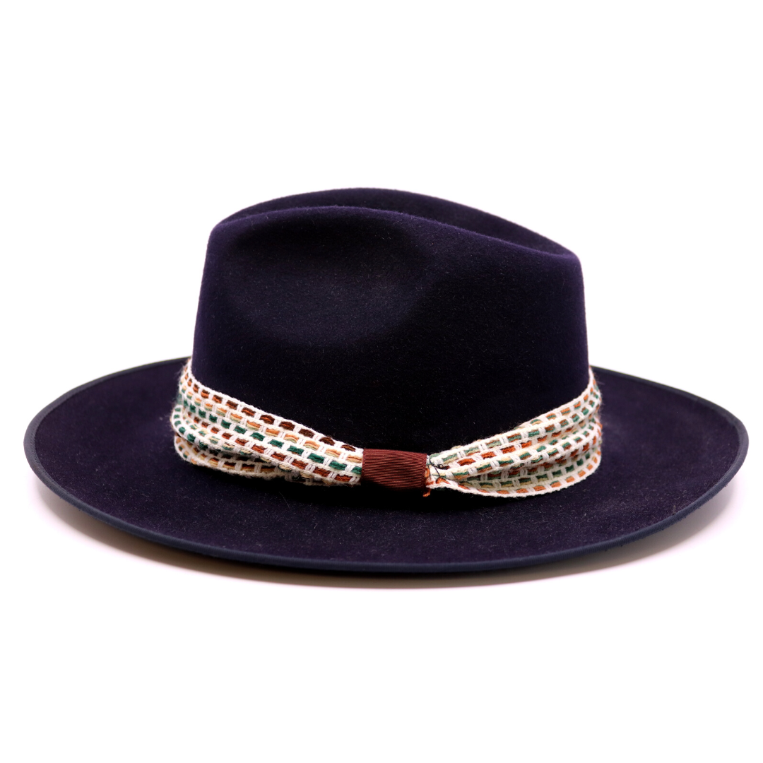 baldini bespoke fedora once upon a time haarvilt  midnight blue