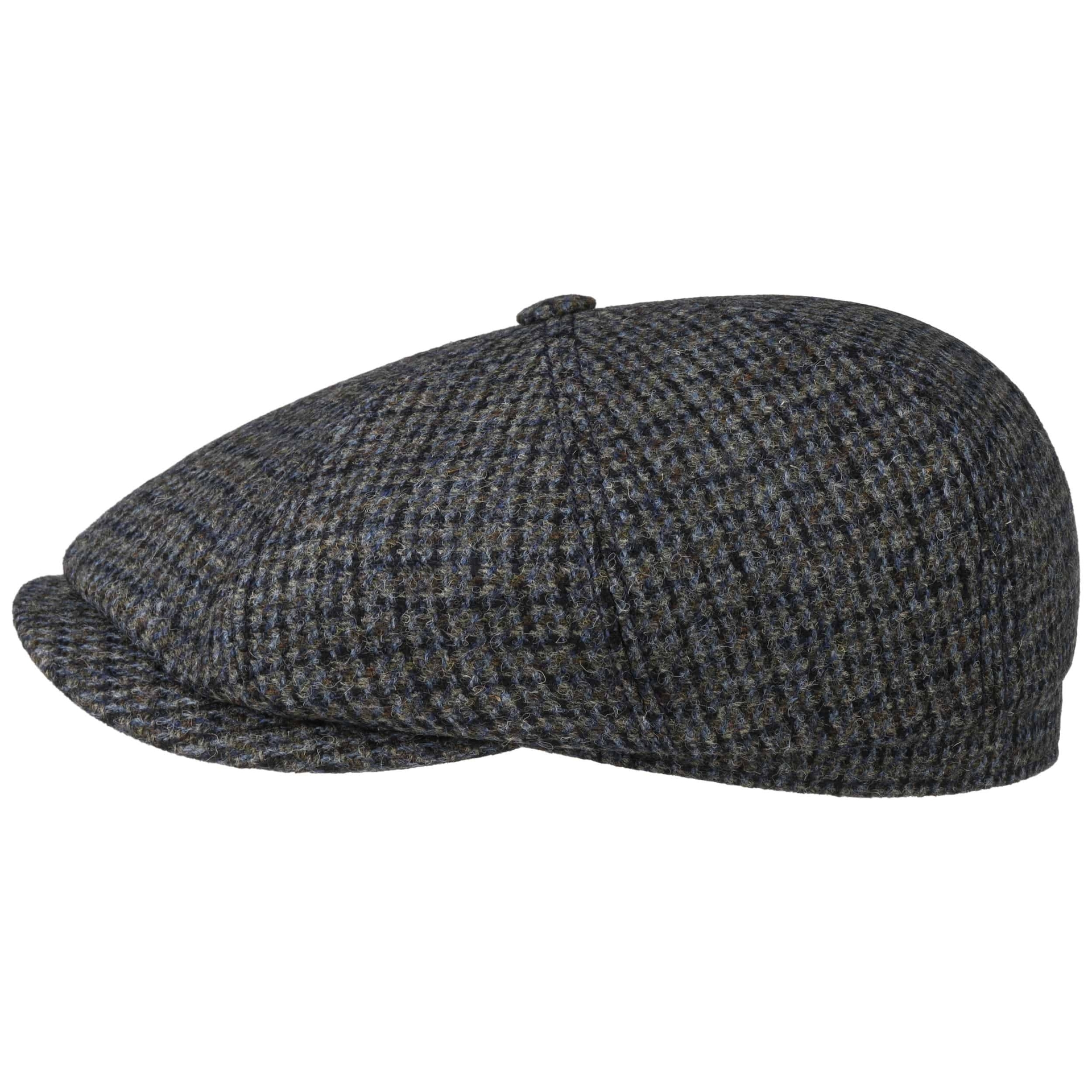 stetson newsboy cap hatteras harris tweed grijs blauw