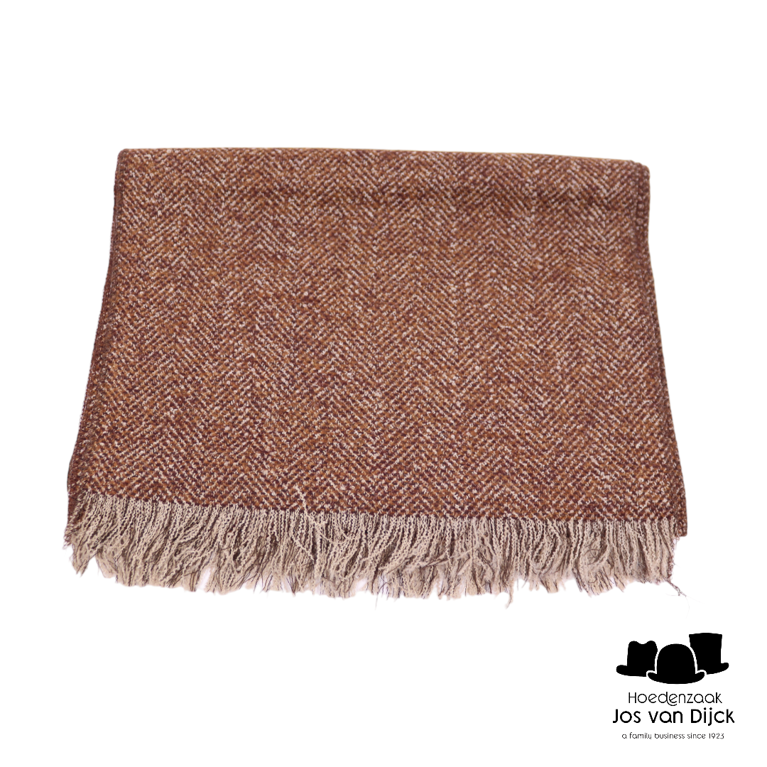 alfonso deste sjaal alpaca wolmix spikkel cognac