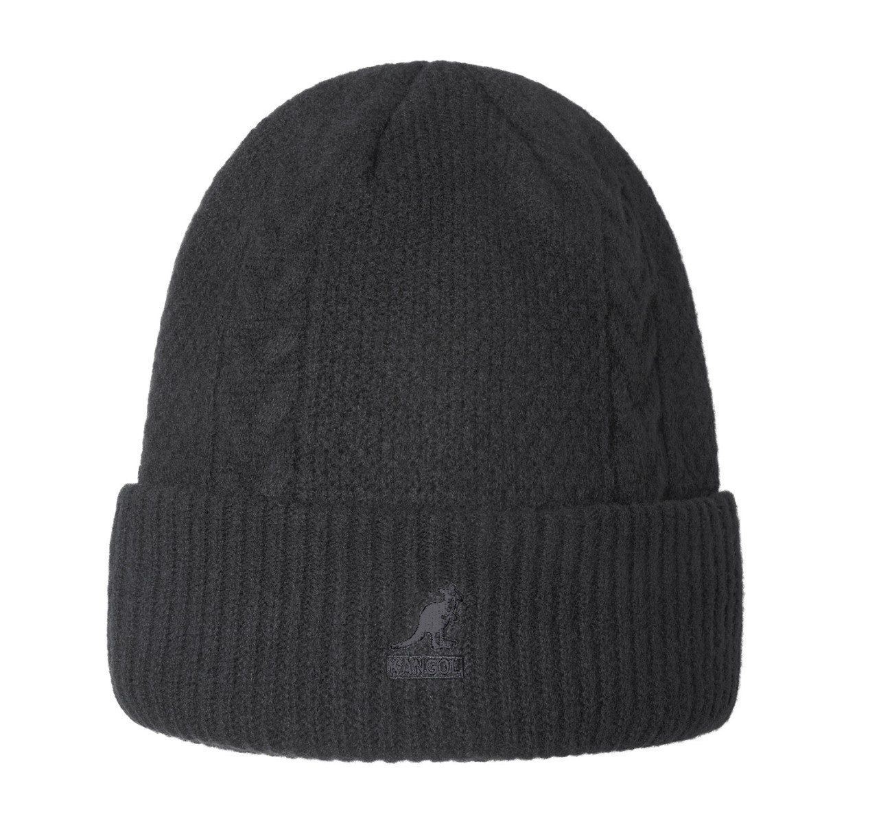 kangol beanie cable acrylic solid black