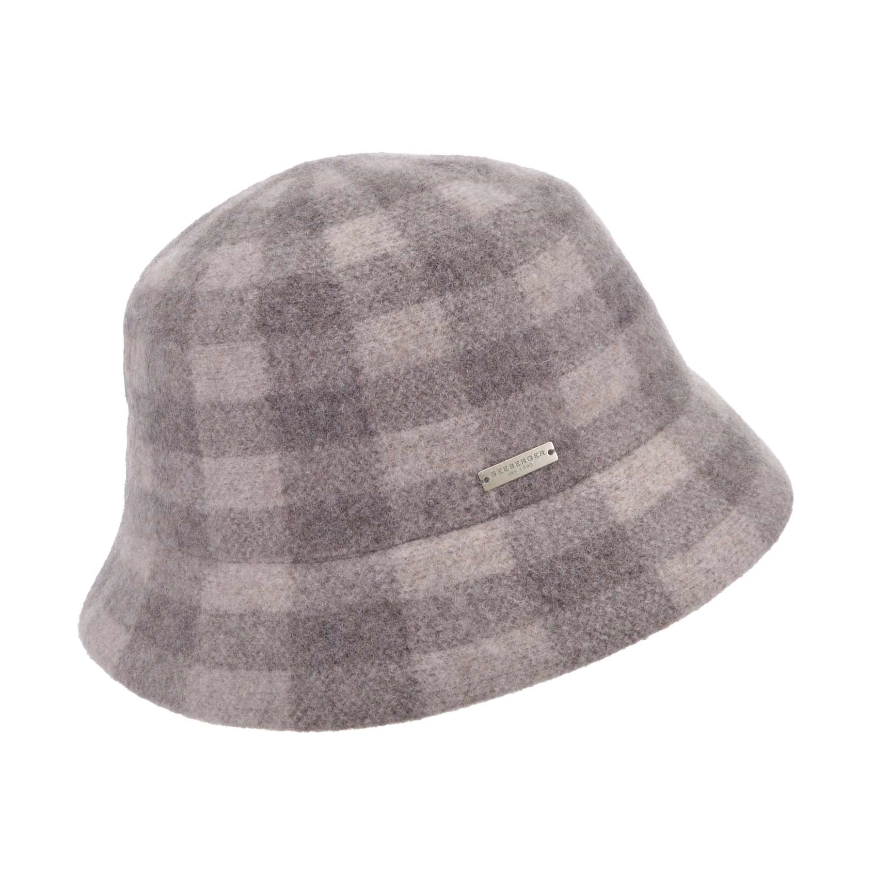 seeberger bucket hat gingham wol nutria sand