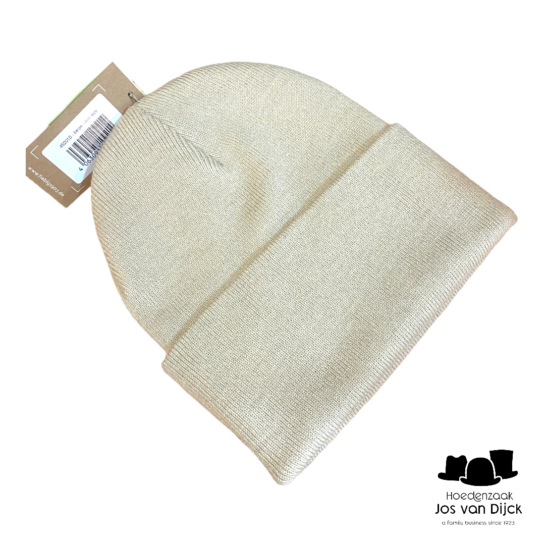 fiebig beanie muts duurzaam gebreid po mix beige