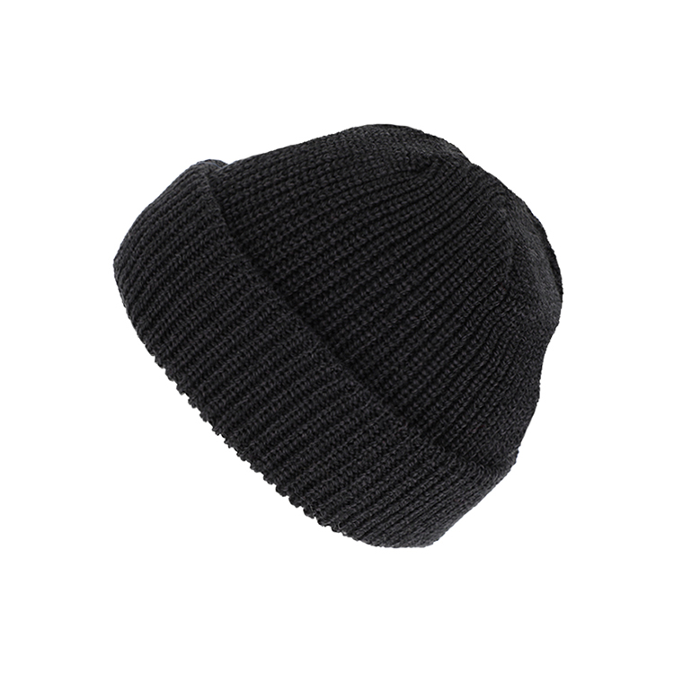 fiebig beanie muts gemeleerd merino wolmix zwart