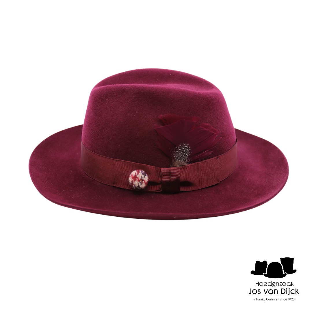 panizza bespoke fedora haarvilt burgundy dapper 