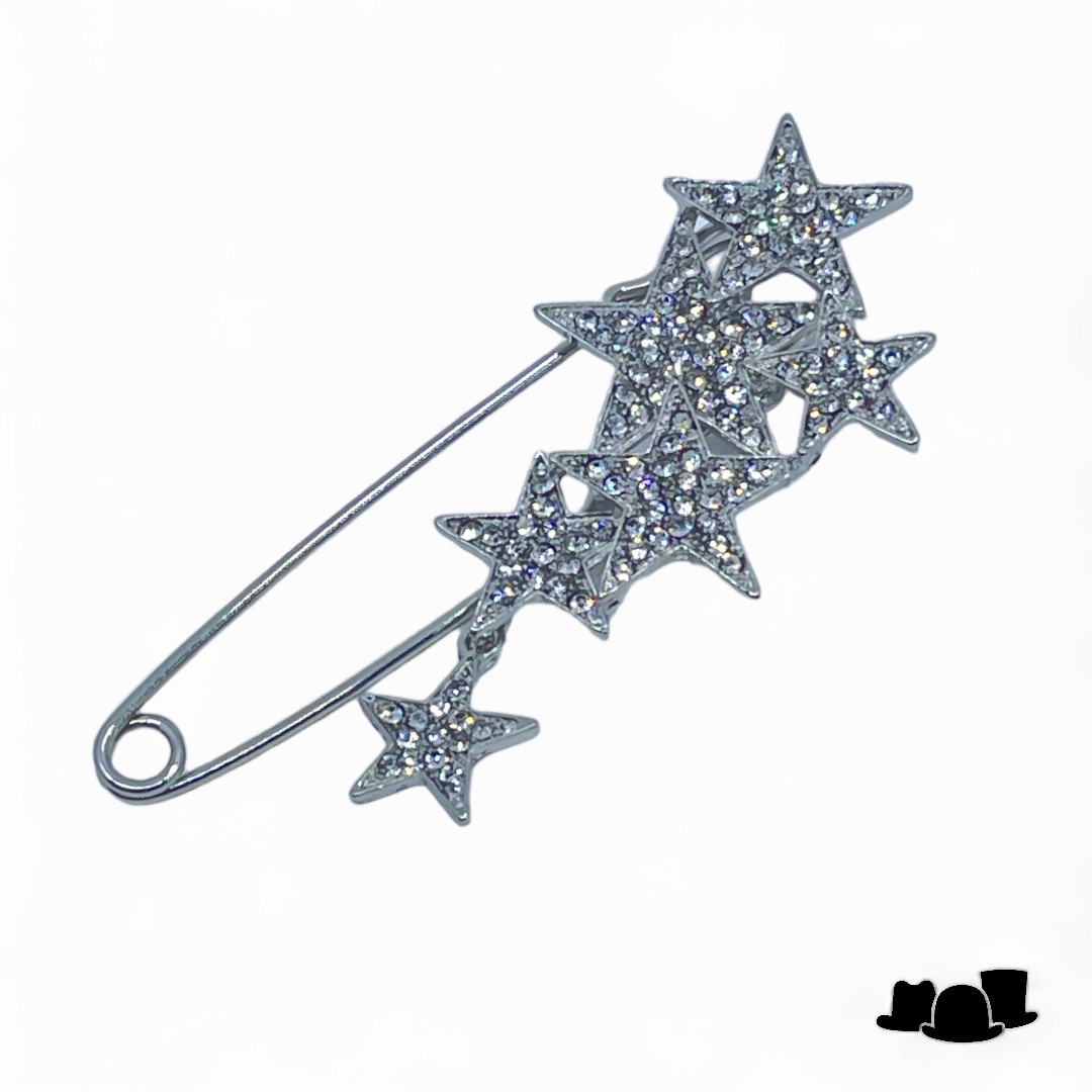 hoedenbroche strass stars